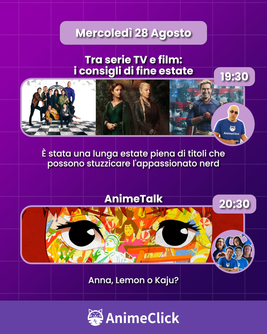 AnimeClick su Twitch: programma dal 26 agosto all'1 settembre